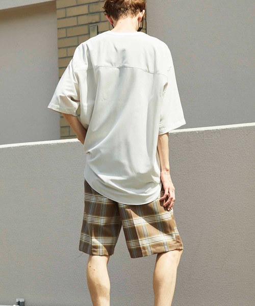 MAISON SPECIAL（メゾンスペシャル）の「《ユニセックスアイテム》ウーブンコンビプライムオーバーTシャツ【MAISON SPECIAL/メゾンスペシャル】（Tシャツ/カットソー・メンズ・ブラック/グリーン/オフホワイト/ホワイト・44/46）」の9枚目の写真