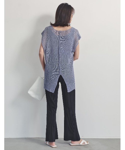 Re:EDIT(リエディ)の「楊柳マットプリーツキックフレアパンツ(その他パンツ・レディース・ブラック/パープル/ミント/ダークブルー/グレイッシュベージュ/モカ・MEDIUM/LARGE/SHORT/TALL)」の19枚目の写真