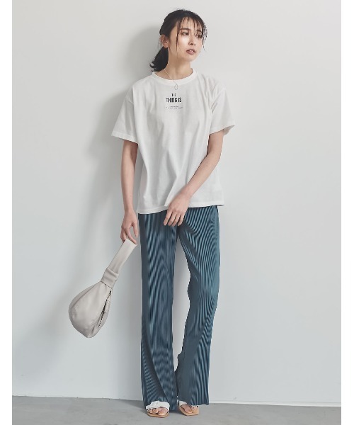 Re:EDIT(リエディ)の「楊柳マットプリーツキックフレアパンツ(その他パンツ・レディース・ブラック/パープル/ミント/ダークブルー/グレイッシュベージュ/モカ・MEDIUM/LARGE/SHORT/TALL)」の8枚目の写真