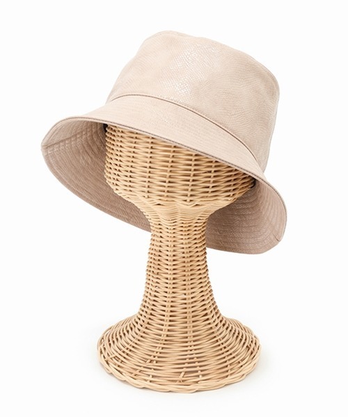 Casselini（キャセリーニ）の「Casselini（キャセリーニ)フェイクレザーバケット（ハット・レディース・ブラウン/アイボリー/ブラック×ホワイト・FREE）」の4枚目の写真