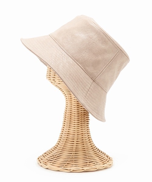 Casselini（キャセリーニ）の「Casselini（キャセリーニ)フェイクレザーバケット（ハット・レディース・ブラウン/アイボリー/ブラック×ホワイト・FREE）」の5枚目の写真