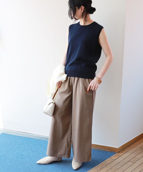 andme(アンドミー)の「UV抗菌防臭コットンニットノースリーブトップス(ニット/セーター・レディース・ブラック/ベージュ/ネイビー/オフホワイト/グレー系その他・M/L)」の11枚目の写真