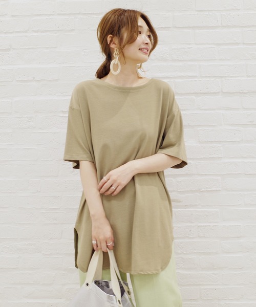 DouDou(ドゥドゥ)の「2WAYスリット7分T(Tシャツ/カットソー・レディース・オフホワイト/ピンク/カーキ/グレー系その他/グレー/バイオレット/サンドベージュ・FREE)」の15枚目の写真