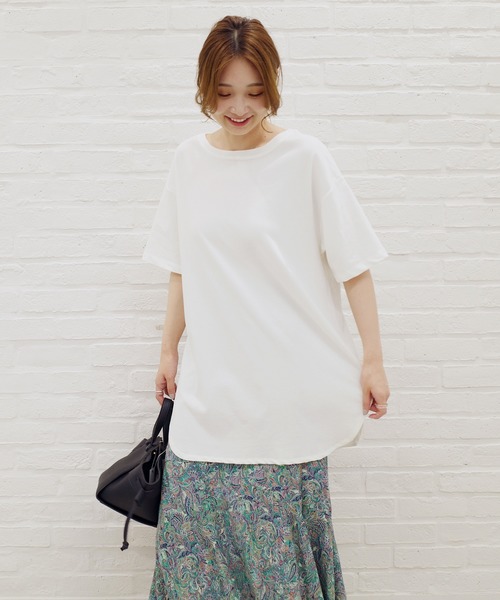 DouDou(ドゥドゥ)の「2WAYスリット7分T(Tシャツ/カットソー・レディース・オフホワイト/ピンク/カーキ/グレー系その他/グレー/バイオレット/サンドベージュ・FREE)」の11枚目の写真