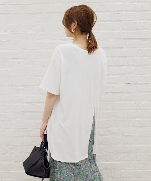 DouDou(ドゥドゥ)の「2WAYスリット7分T(Tシャツ/カットソー・レディース・オフホワイト/ピンク/カーキ/グレー系その他/グレー/バイオレット/サンドベージュ・FREE)」の18枚目の写真