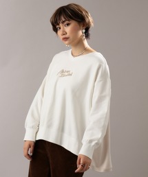 AVIREX | 【直営店限定】サテンコンビ エンブロイダリー プルオーバー/ SATIN COMBI EMBROIDERY PULLOVER(Tシャツ/カットソー)