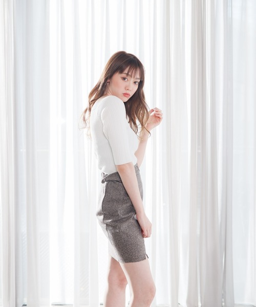 LIPSERVICE（リップサービス）の「ウエストポイントMIX台形スカート（スカート・レディース・ブラック/ブラウン/その他1・S/M）」の5枚目の写真