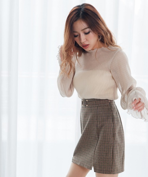 LIPSERVICE（リップサービス）の「ウエストポイントMIX台形スカート（スカート・レディース・ブラック/ブラウン/その他1・S/M）」の8枚目の写真