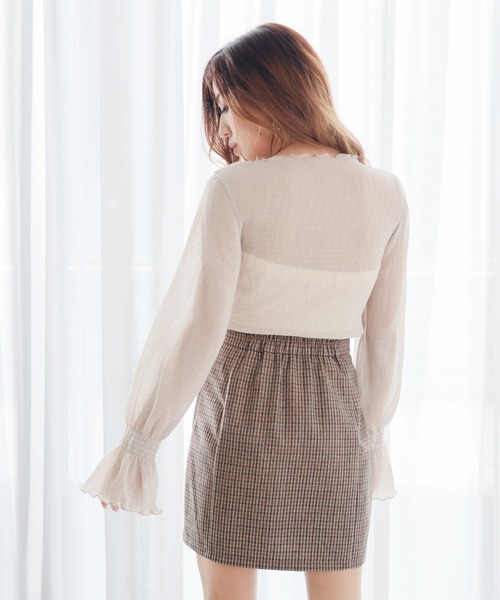 LIPSERVICE（リップサービス）の「ウエストポイントMIX台形スカート（スカート・レディース・ブラック/ブラウン/その他1・S/M）」の9枚目の写真