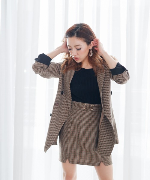 LIPSERVICE（リップサービス）の「ウエストポイントMIX台形スカート（スカート・レディース・ブラック/ブラウン/その他1・S/M）」の10枚目の写真