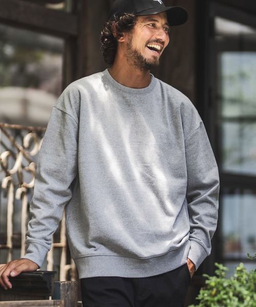 CAMBIO(カンビオ)の「msw784-Recycle Cotton Sweat Loose Pullover プルオーバー(スウェット・メンズ・グレー/ホワイト/ブラック/グリーン/ベージュ・M/L)」の3枚目の写真