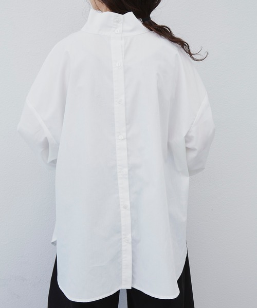 Libra Cue(リブラ キュー)の「Libra バックボタンハイネックドレスシャツ(シャツ/ブラウス・レディース・ブラック/ホワイト・FREE)」の19枚目の写真