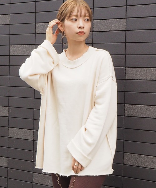 tiptop（ティップトップ）の「2020AW ダメージ加工裏毛プルオーバー（スウェット・レディース・ブラウン/カーキ/オフホワイト/スミクロ・FREE）」の21枚目の写真