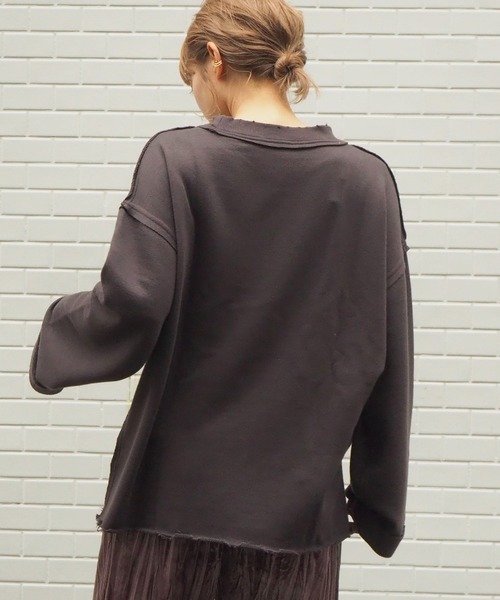 tiptop（ティップトップ）の「2020AW ダメージ加工裏毛プルオーバー（スウェット・レディース・ブラウン/カーキ/オフホワイト/スミクロ・FREE）」の19枚目の写真