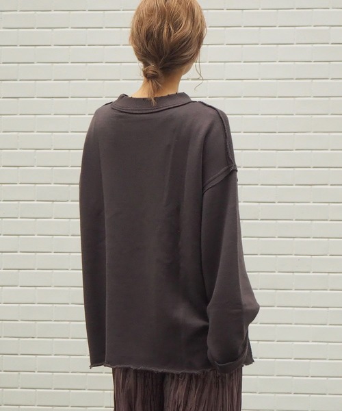 tiptop（ティップトップ）の「2020AW ダメージ加工裏毛プルオーバー（スウェット・レディース・ブラウン/カーキ/オフホワイト/スミクロ・FREE）」の22枚目の写真