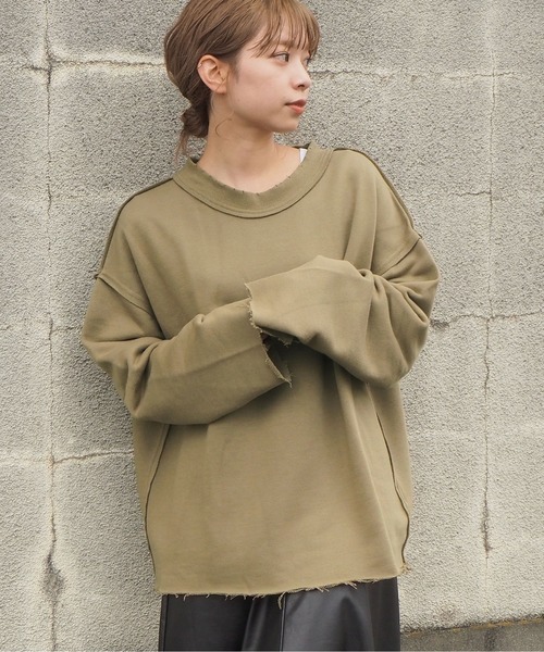 tiptop（ティップトップ）の「2020AW ダメージ加工裏毛プルオーバー（スウェット・レディース・ブラウン/カーキ/オフホワイト/スミクロ・FREE）」の13枚目の写真