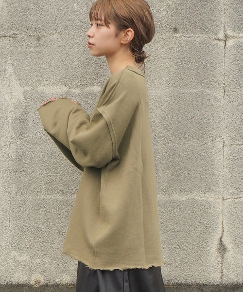 tiptop（ティップトップ）の「2020AW ダメージ加工裏毛プルオーバー（スウェット・レディース・ブラウン/カーキ/オフホワイト/スミクロ・FREE）」の15枚目の写真