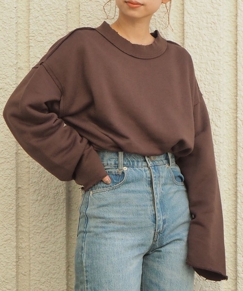 tiptop（ティップトップ）の「2020AW ダメージ加工裏毛プルオーバー（スウェット・レディース・ブラウン/カーキ/オフホワイト/スミクロ・FREE）」の17枚目の写真