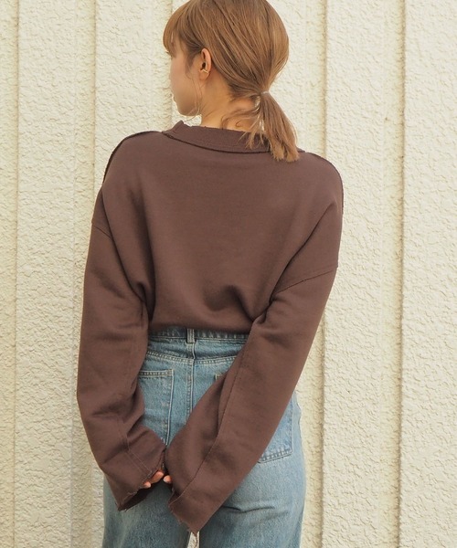 tiptop（ティップトップ）の「2020AW ダメージ加工裏毛プルオーバー（スウェット・レディース・ブラウン/カーキ/オフホワイト/スミクロ・FREE）」の8枚目の写真