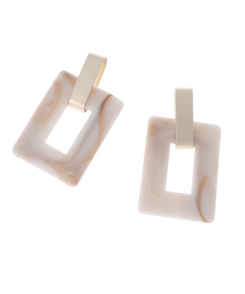 fifth（フィフス）の「マットスクエアピアス（ピアス（両耳用）・レディース・ホワイト/グレー・FREE）」の8枚目の写真