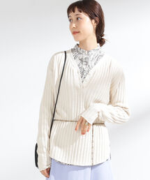 Ray BEAMS（レイビームス）の「Ray BEAMS / ビッグ ワッフル Vヘンリーネック トップス（Tシャツ/カットソー・レディース）」