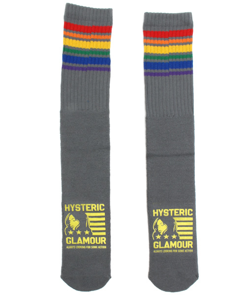 HYSTERIC GLAMOUR（ヒステリックグラマー）の「SOME ACTIONプリントチューブソックス（ソックス/靴下・メンズ・ホワイト/グレー/ブラック・FREE）」の4枚目の写真