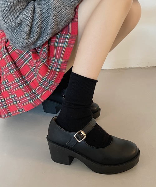 Shoes in Closet(シューズインクローゼット)の「厚底 ヒールアップ メリージェーン ストラップ シューズ 1985(ドレスシューズ・レディース・ブラック/ダークブラウン/ブラック系その他/アイボリー/ベージュ系9・LL/3L/S/M/L/XS/4L)」の16枚目の写真