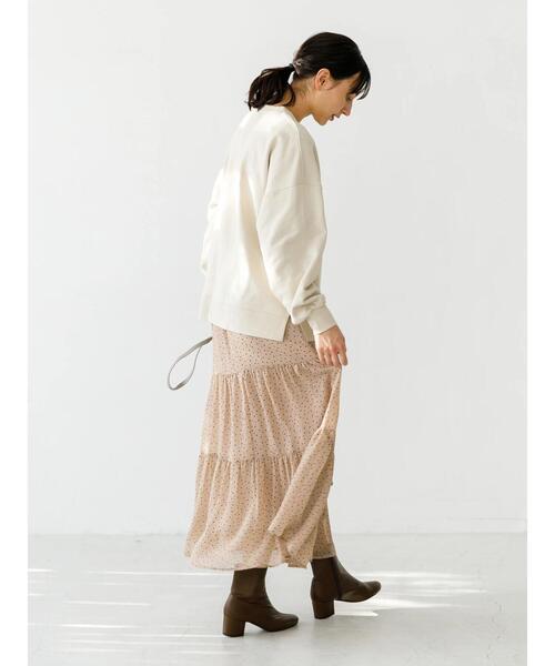 earth music&ecology（アースミュージックアンドエコロジー）の「シフォンティアードスカート　＊（スカート・レディース・アイボリー/ブラック系その他5/モカ/ピンク/ドット/ミント・FREE）」の13枚目の写真