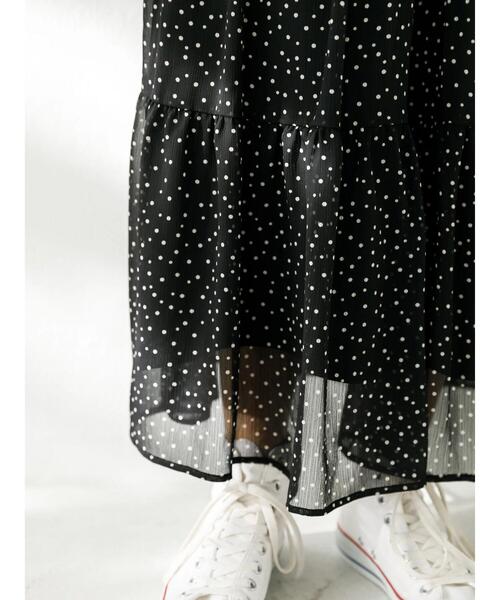 earth music&ecology（アースミュージックアンドエコロジー）の「シフォンティアードスカート　＊（スカート・レディース・アイボリー/ブラック系その他5/モカ/ピンク/ドット/ミント・FREE）」の17枚目の写真