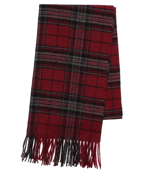 HARE（ハレ）の「ラムウールコンチェックマフラー【HARE】（マフラー・メンズ・オフホワイト/グレー/ボルドー/ネイビー・ONE SIZE）」の11枚目の写真