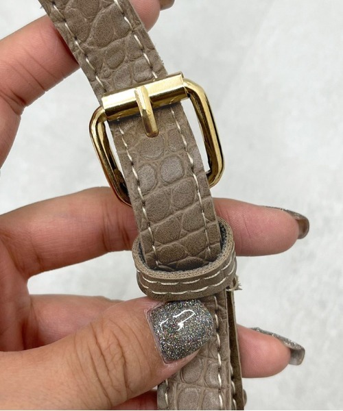 apres jour mignon（アプレジュールミニョン）の「【apresjour mignon×ARIAZ】ポーチ付き型押しショルダーバッグ（ショルダーバッグ・レディース・モカ/ダークブラウン/ブラック・ONESIZE）」の12枚目の写真