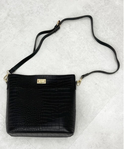 apres jour mignon（アプレジュールミニョン）の「【apresjour mignon×ARIAZ】ポーチ付き型押しショルダーバッグ（ショルダーバッグ・レディース・モカ/ダークブラウン/ブラック・ONESIZE）」の4枚目の写真