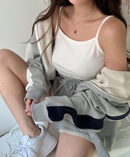 muahmuah(ムーアムーア)の「『muah muah/ムーアムーア』MUAH STRING SLEEVELESS/ストリング スリーブレス(チューブトップ・レディース・ホワイト/ブラック/グレー・FREE)」の6枚目の写真