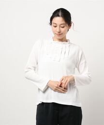 Samansa Mos2 | パターンメッシュスタンドレースカットソー(Tシャツ/カットソー)