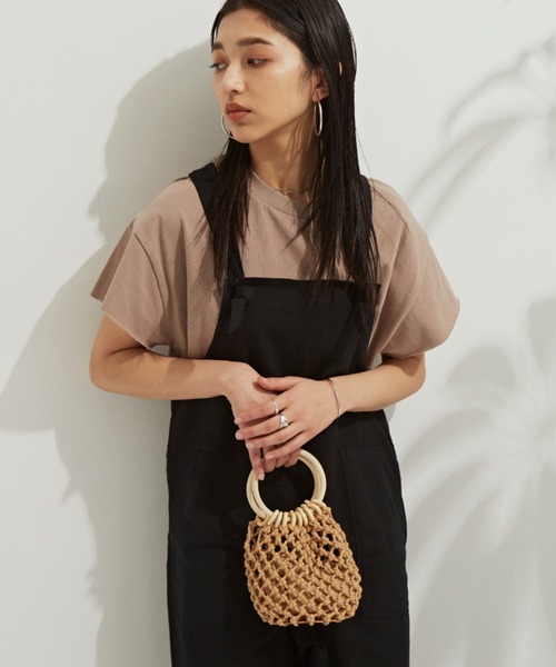 Auntie Rosa Holiday（アンティローザホリデー）の「ヘヴィーウェイトコットンフレンチスリーブTシャツ（Tシャツ/カットソー・レディース・ホワイト/チャコールグレー/パープル/ブルー/グリーン/モカ・FREE）」の3枚目の写真