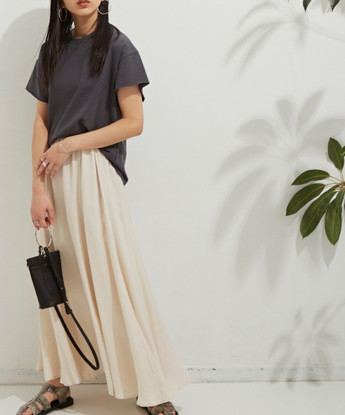 Auntie Rosa Holiday（アンティローザホリデー）の「ヘヴィーウェイトコットンフレンチスリーブTシャツ（Tシャツ/カットソー・レディース・ホワイト/チャコールグレー/パープル/ブルー/グリーン/モカ・FREE）」の7枚目の写真