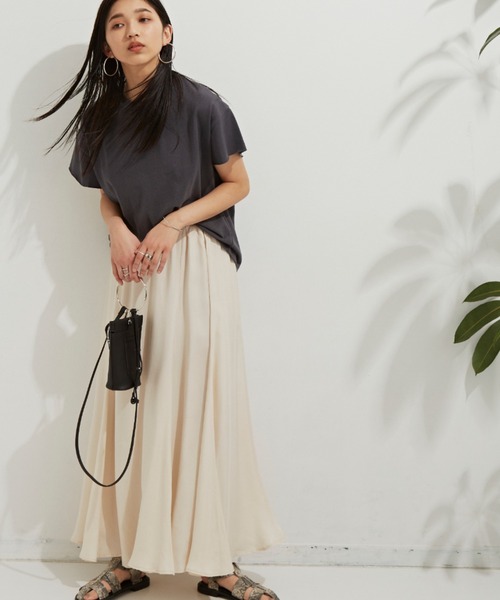 Auntie Rosa Holiday（アンティローザホリデー）の「ヘヴィーウェイトコットンフレンチスリーブTシャツ（Tシャツ/カットソー・レディース・ホワイト/チャコールグレー/パープル/ブルー/グリーン/モカ・FREE）」の8枚目の写真