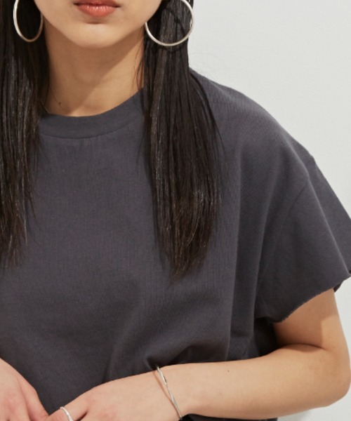 Auntie Rosa Holiday（アンティローザホリデー）の「ヘヴィーウェイトコットンフレンチスリーブTシャツ（Tシャツ/カットソー・レディース・ホワイト/チャコールグレー/パープル/ブルー/グリーン/モカ・FREE）」の11枚目の写真