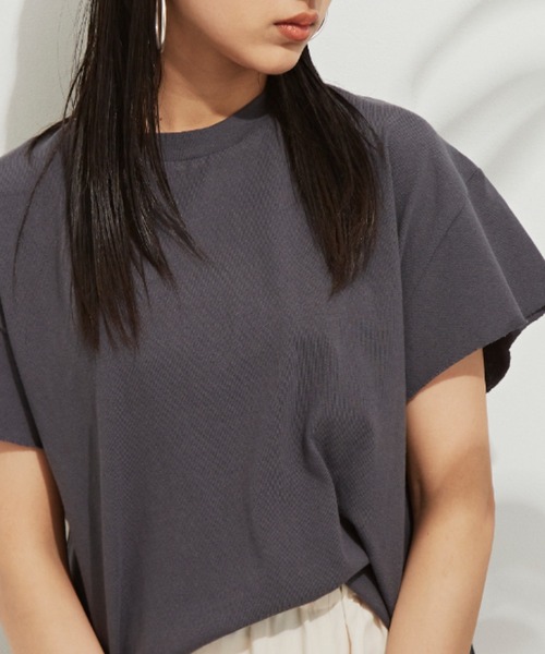 Auntie Rosa Holiday（アンティローザホリデー）の「ヘヴィーウェイトコットンフレンチスリーブTシャツ（Tシャツ/カットソー・レディース・ホワイト/チャコールグレー/パープル/ブルー/グリーン/モカ・FREE）」の14枚目の写真