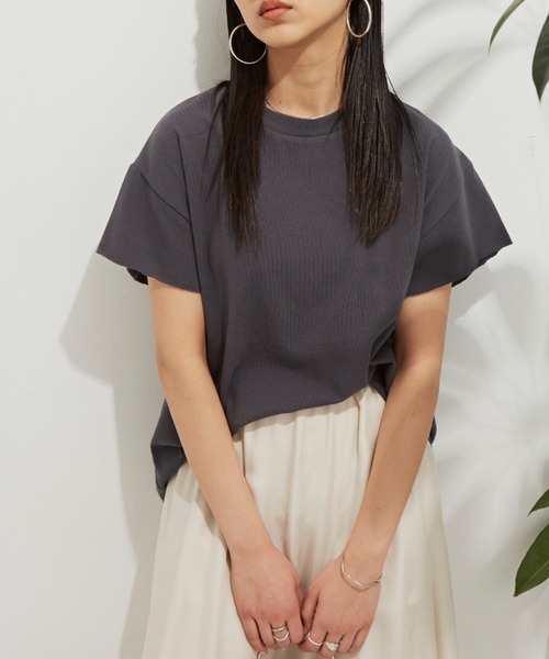 Auntie Rosa Holiday（アンティローザホリデー）の「ヘヴィーウェイトコットンフレンチスリーブTシャツ（Tシャツ/カットソー・レディース・ホワイト/チャコールグレー/パープル/ブルー/グリーン/モカ・FREE）」の16枚目の写真