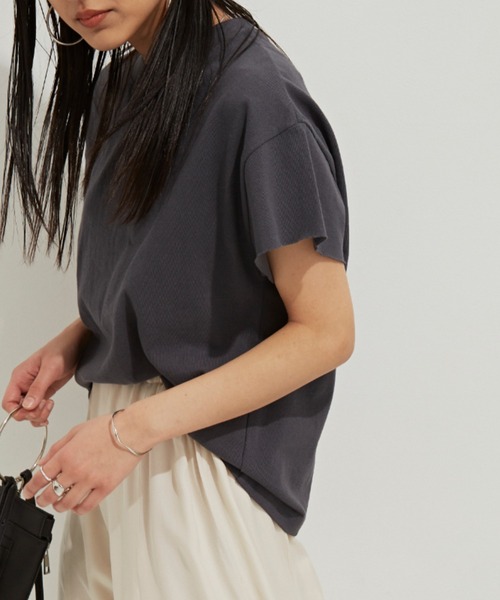 Auntie Rosa Holiday（アンティローザホリデー）の「ヘヴィーウェイトコットンフレンチスリーブTシャツ（Tシャツ/カットソー・レディース・ホワイト/チャコールグレー/パープル/ブルー/グリーン/モカ・FREE）」の19枚目の写真