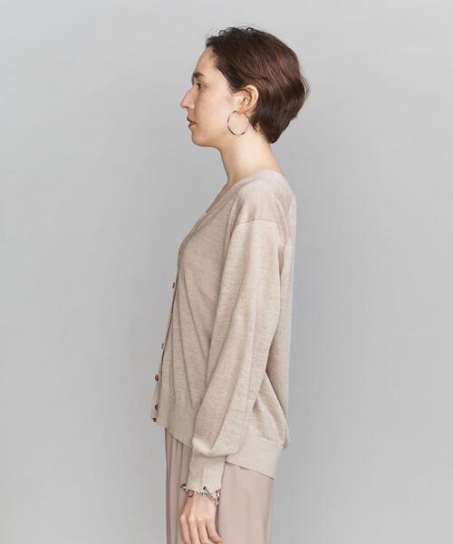 BEAUTY&YOUTH UNITED ARROWS（ビューティーアンドユースユナイテッドアローズ）の「BY 麻Vネックカーディガン -UVケア/ウォッシャブル-（カーディガン/ボレロ・レディース・ブラック/ベージュ/オレンジ・FREE）」の5枚目の写真