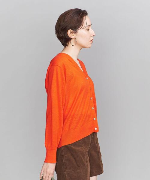 BEAUTY&YOUTH UNITED ARROWS（ビューティーアンドユースユナイテッドアローズ）の「BY 麻Vネックカーディガン -UVケア/ウォッシャブル-（カーディガン/ボレロ・レディース・ブラック/ベージュ/オレンジ・FREE）」の10枚目の写真
