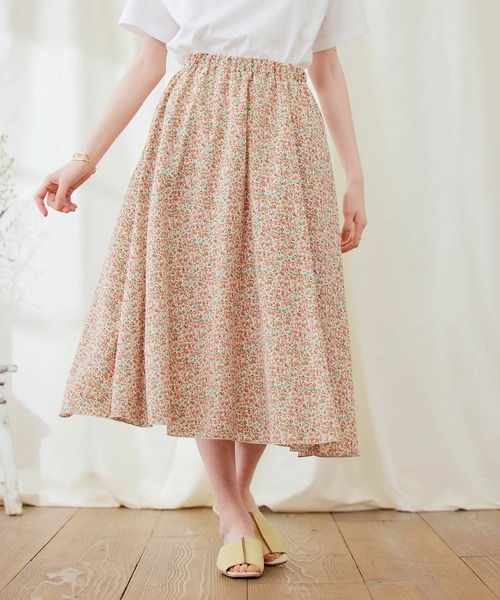 PURIL（ピュリル）の「【PURIL】フラワープリント サイドポケット付き フレアスカート（スカート・レディース・オフホワイト/ピンク/ミント・S/M）」の7枚目の写真