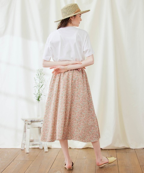 PURIL（ピュリル）の「【PURIL】フラワープリント サイドポケット付き フレアスカート（スカート・レディース・オフホワイト/ピンク/ミント・S/M）」の8枚目の写真