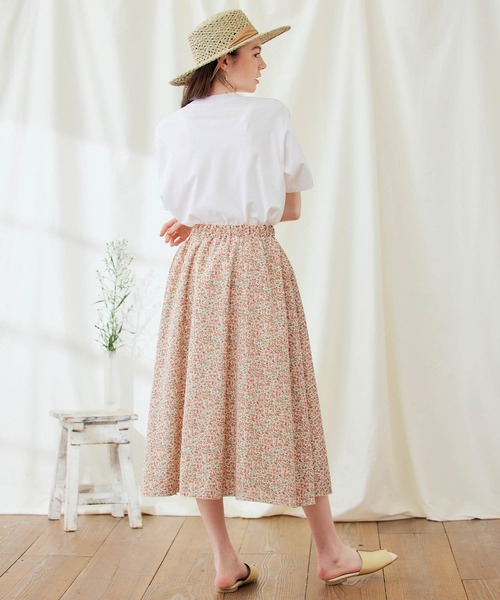 PURIL（ピュリル）の「【PURIL】フラワープリント サイドポケット付き フレアスカート（スカート・レディース・オフホワイト/ピンク/ミント・S/M）」の9枚目の写真