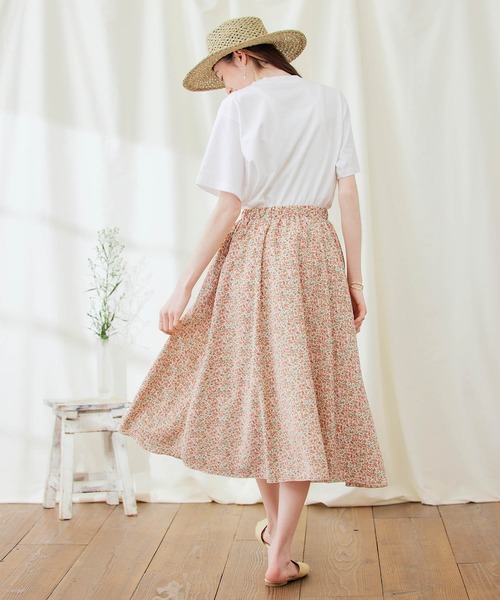 PURIL（ピュリル）の「【PURIL】フラワープリント サイドポケット付き フレアスカート（スカート・レディース・オフホワイト/ピンク/ミント・S/M）」の10枚目の写真