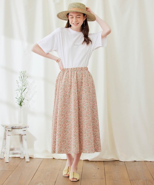 PURIL（ピュリル）の「【PURIL】フラワープリント サイドポケット付き フレアスカート（スカート・レディース・オフホワイト/ピンク/ミント・S/M）」の11枚目の写真