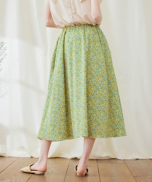 PURIL（ピュリル）の「【PURIL】フラワープリント サイドポケット付き フレアスカート（スカート・レディース・オフホワイト/ピンク/ミント・S/M）」の13枚目の写真