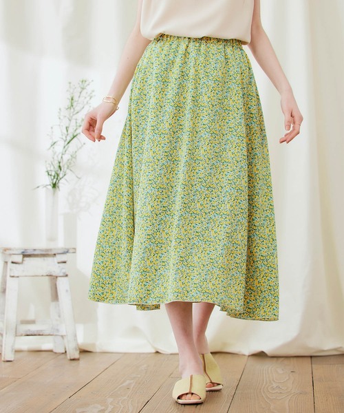 PURIL（ピュリル）の「【PURIL】フラワープリント サイドポケット付き フレアスカート（スカート・レディース・オフホワイト/ピンク/ミント・S/M）」の14枚目の写真